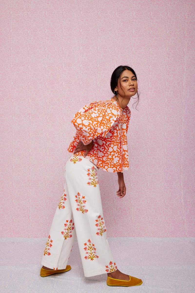 SZ Blockprints Disco Pants - Soft Rose/Tangerine Lily | Garmentory 