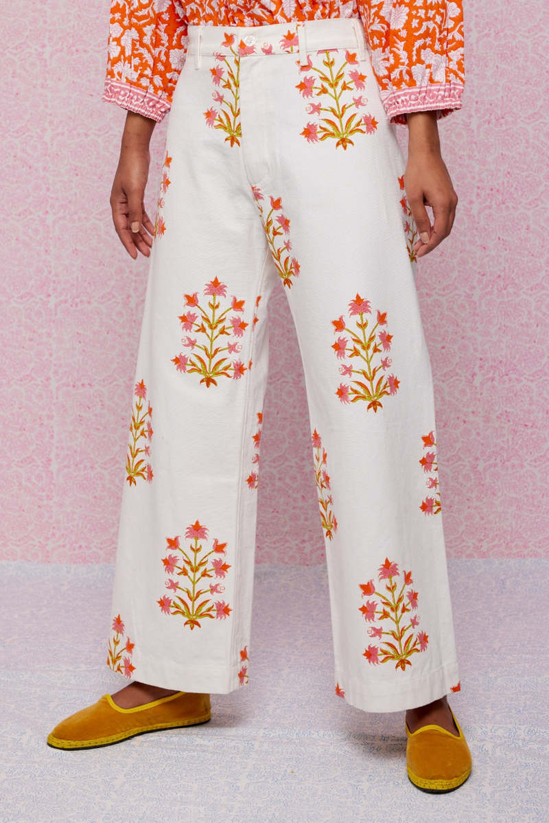 SZ Blockprints Disco Pants - Soft Rose/Tangerine Lily | Garmentory 