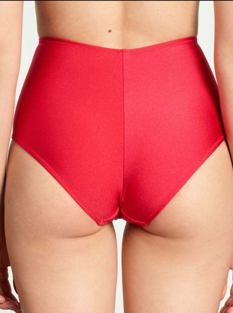 Yasmine Eslami Lola High-Waist Bikini Bottom - Malibu Shiny