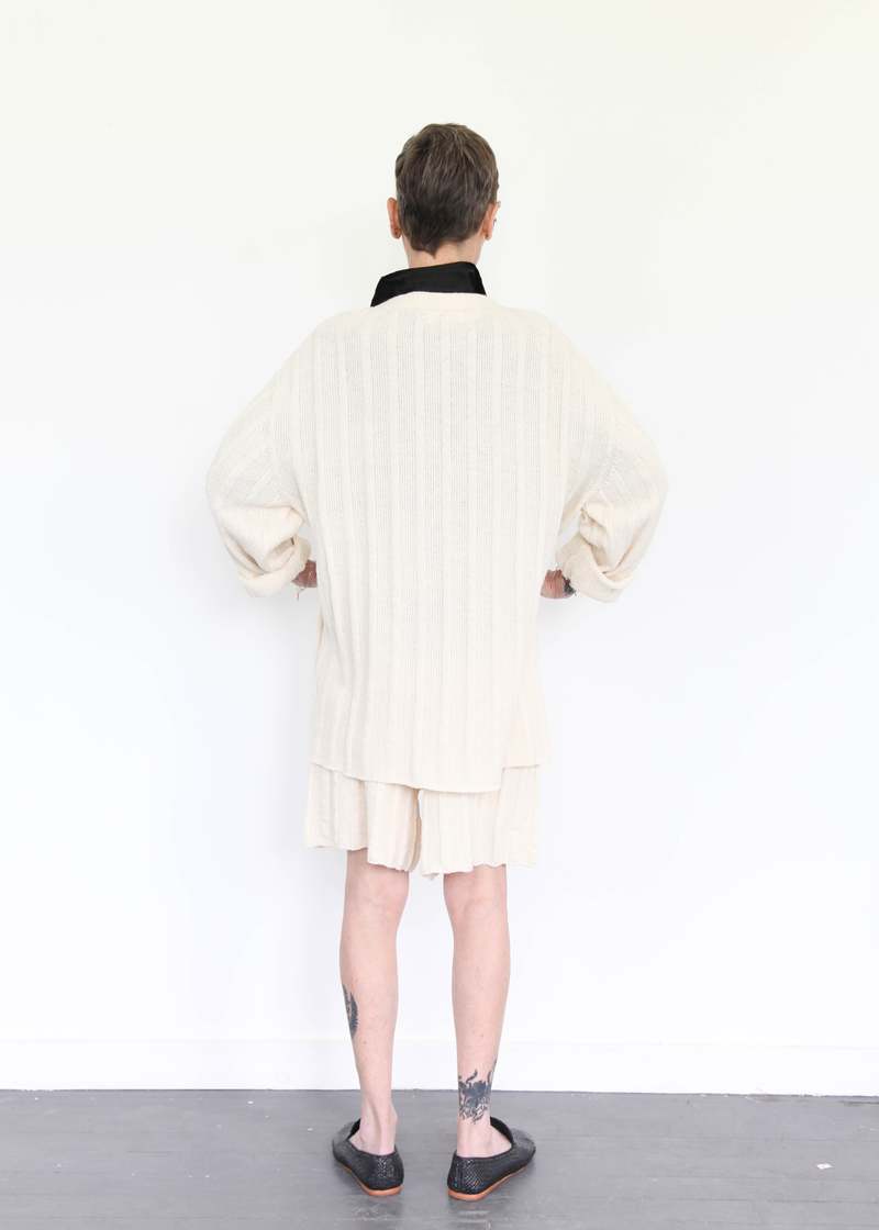 Wol Hide Wide Rib Short - Ecru Wol Hide Wide Rib Short - Ecru