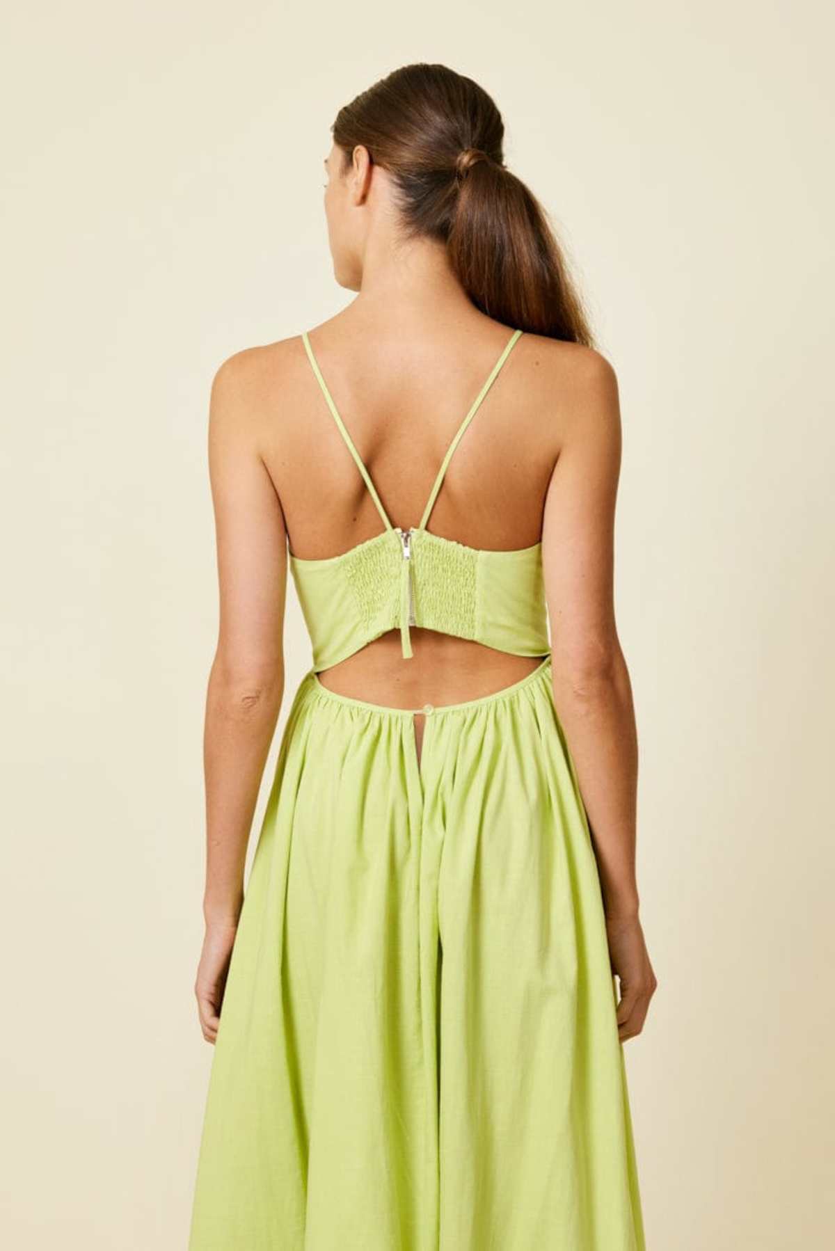 Line & Dot Hollis Plunging Maxi Dress - Lime Green | Garmentory