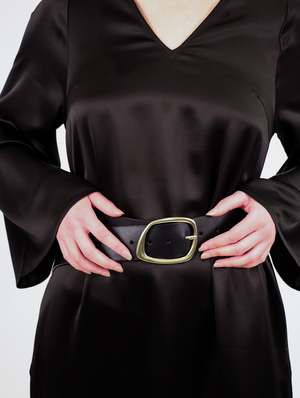 brynn mini dress black Shop Brynn Linen Mini Dress in Black main image 1