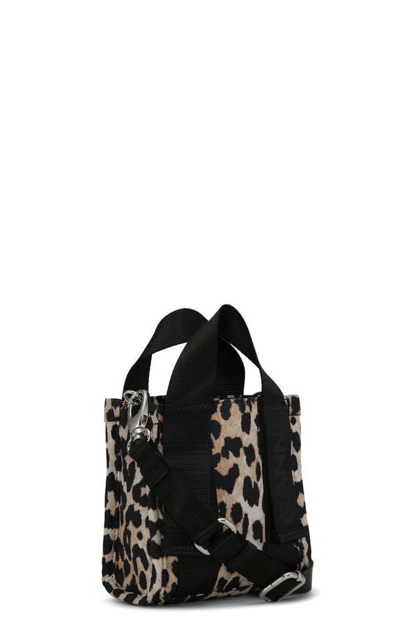 Ganni Recycled Tech Mini Tote - Leopard | Garmentory