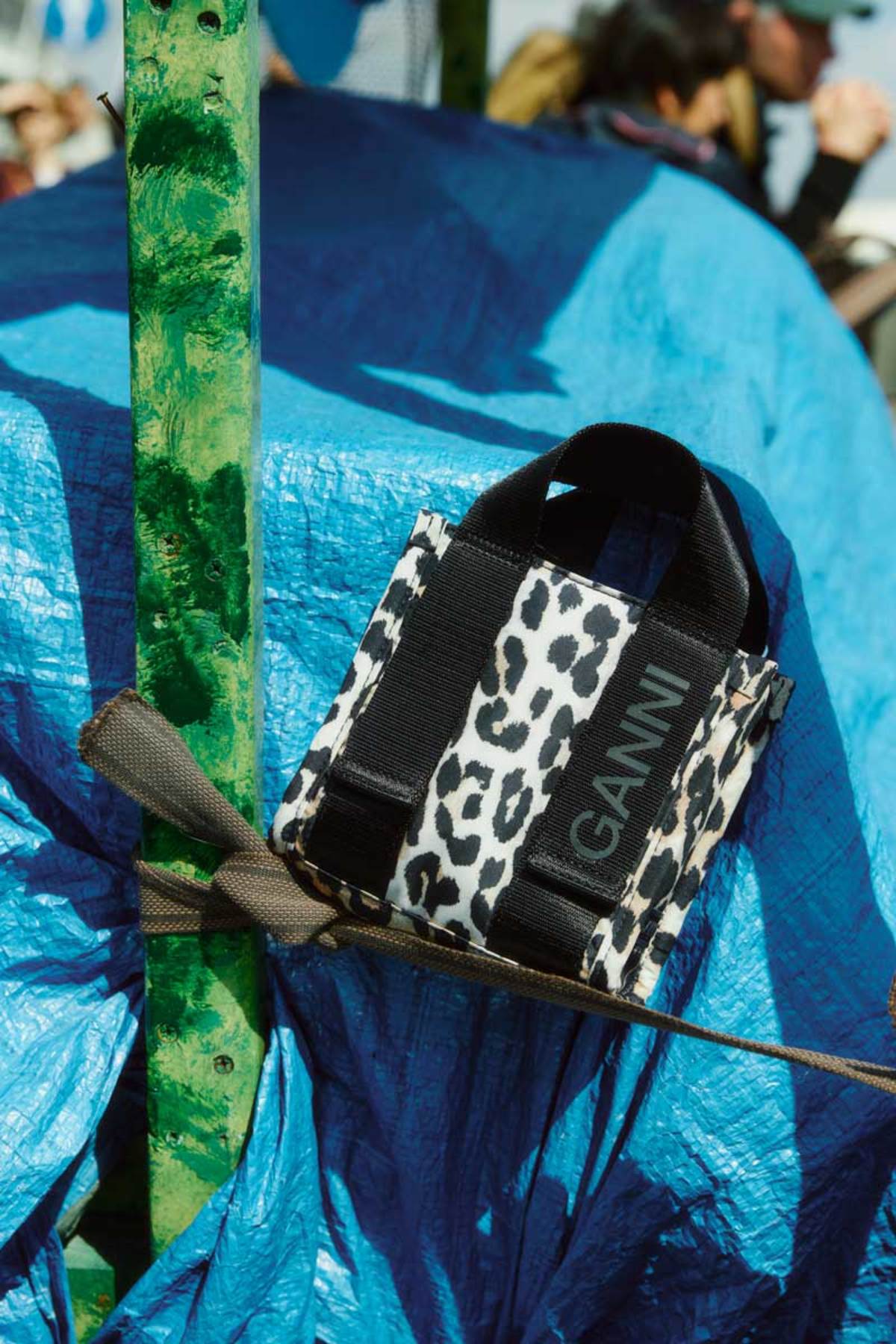 Ganni Recycled Tech Mini Tote - Leopard | Garmentory