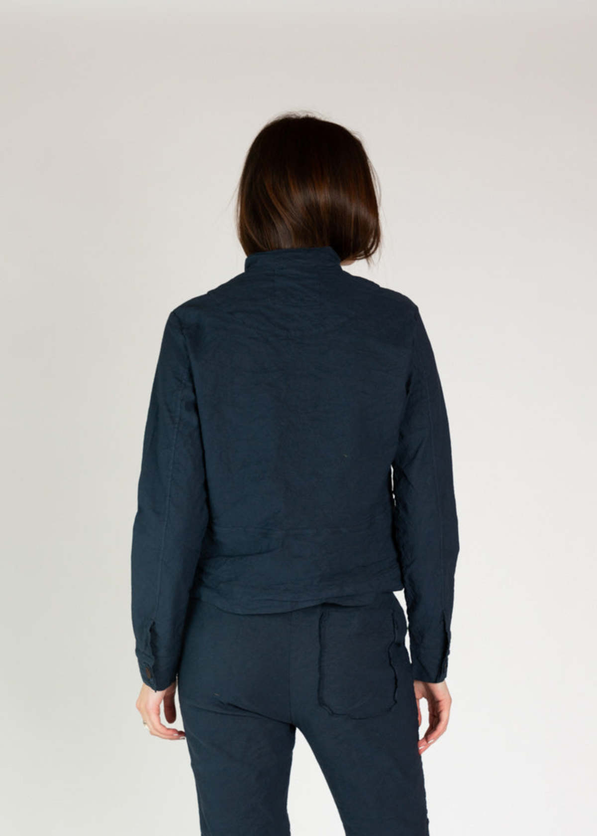 Aequamente Cotton Linen Jacket - Navy - Image 4 of 5