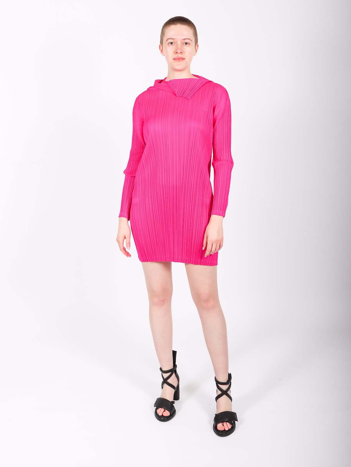 Pleats Please Issey Miyake December Monthly Colors Dress - Neon Pink |  Garmentory