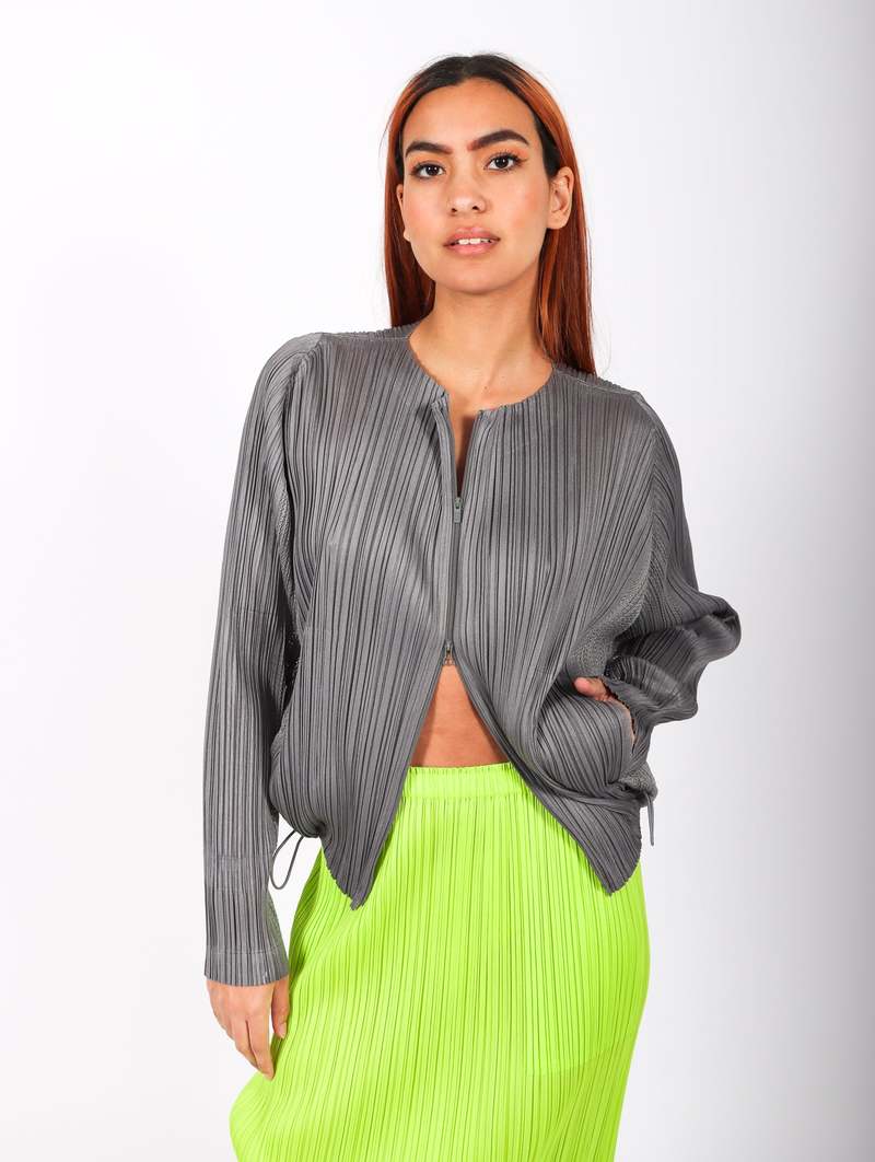 Pleats Please by Issey Miyake Flick Cardigan - Gray | Garmentory