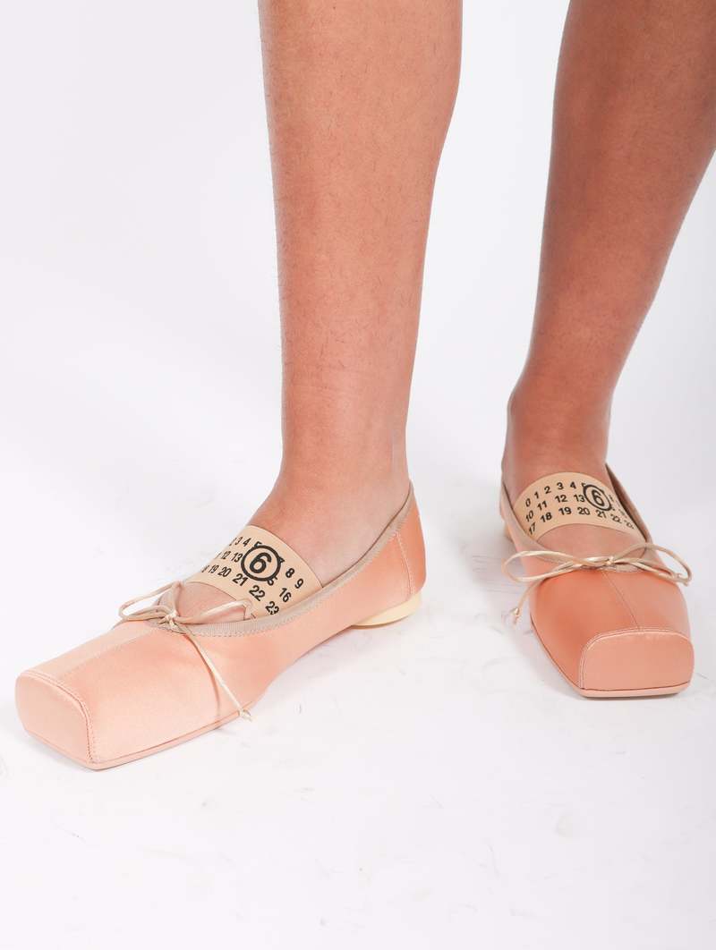 Maison Margiela Satin Ballet Shoe - Beige | Garmentory