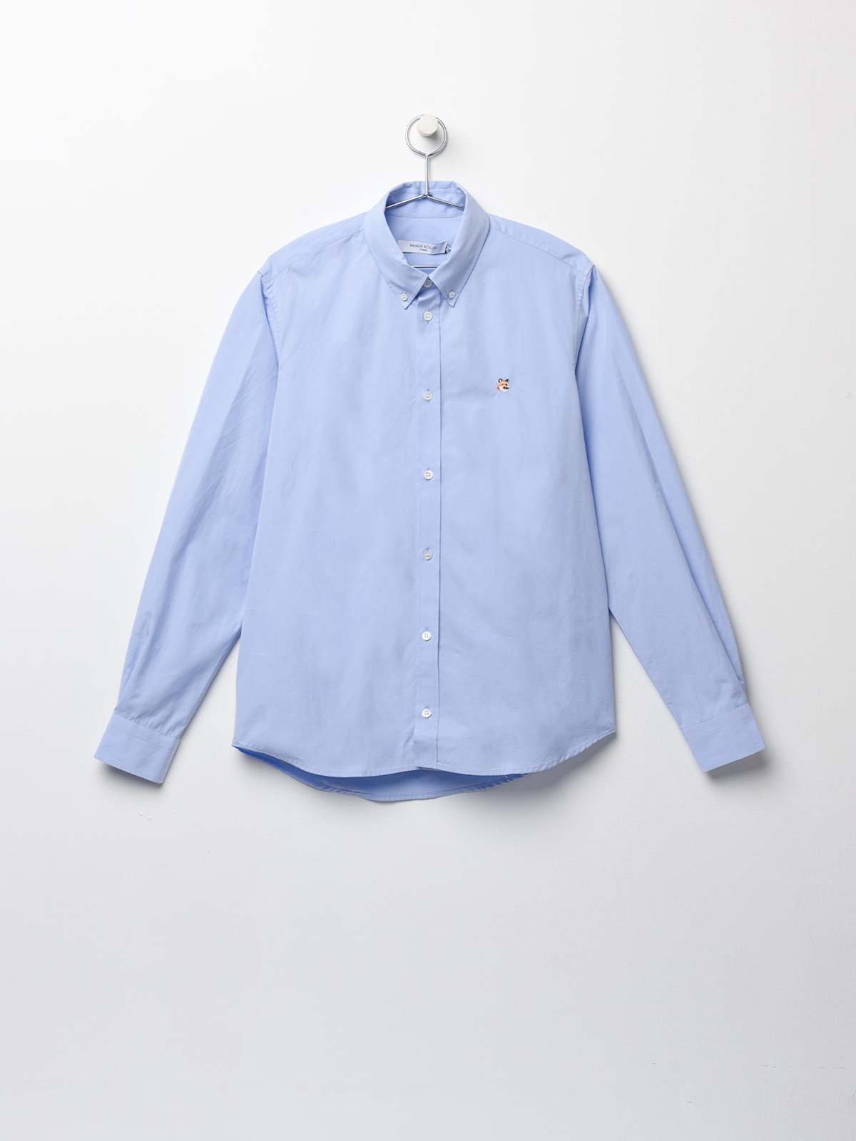 Maison Kitsuné Fox Head Embroidery Classic Shirt - Light Blue