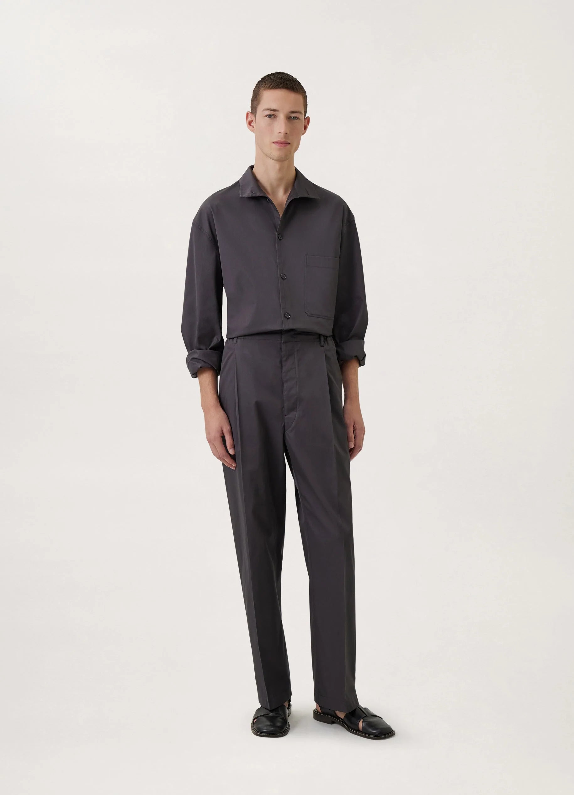 パンツ LEMAIRE LOOSE PLEATED PANTS Lemaire LOOSE PLEATED PANTS COTTON VISCOSE | REVERSIBLE
