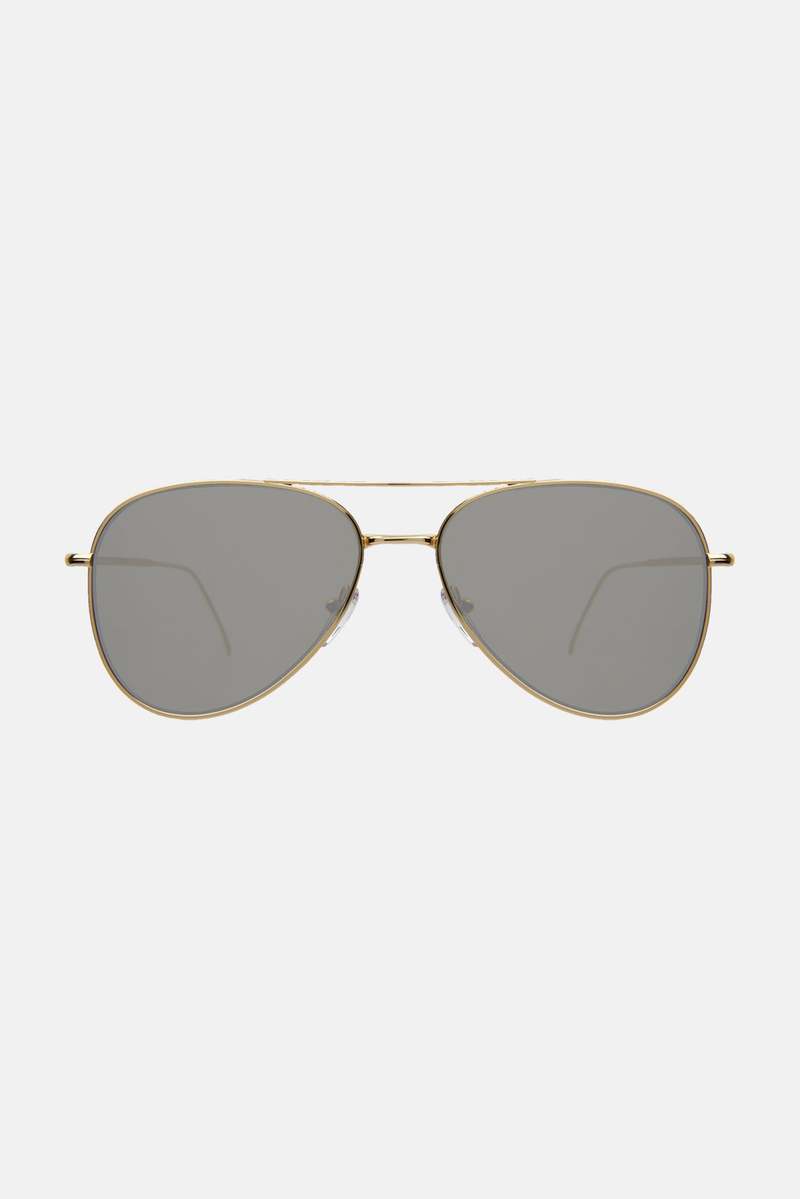 Illesteva Wooster Sunglasses - Gold/Silver Flat Mirror  display picture 3