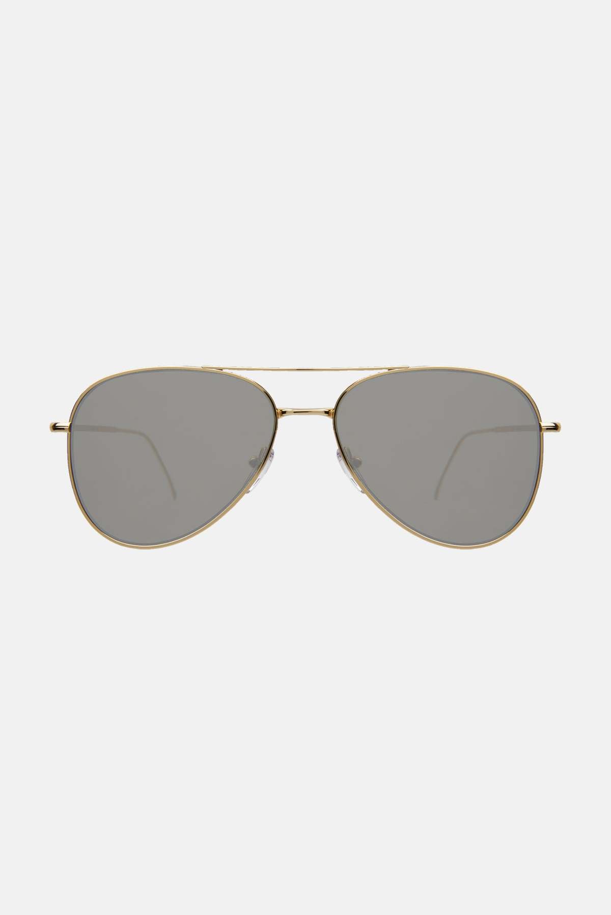 Illesteva Wooster Sunglasses - Gold/Silver Flat Mirror 