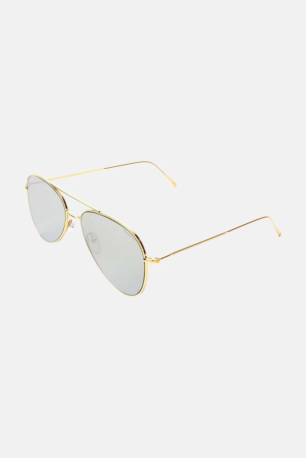 Illesteva Wooster Aviator Sunglasses Illesteva Wooster Gold W/ Green Flat See Through main image 3