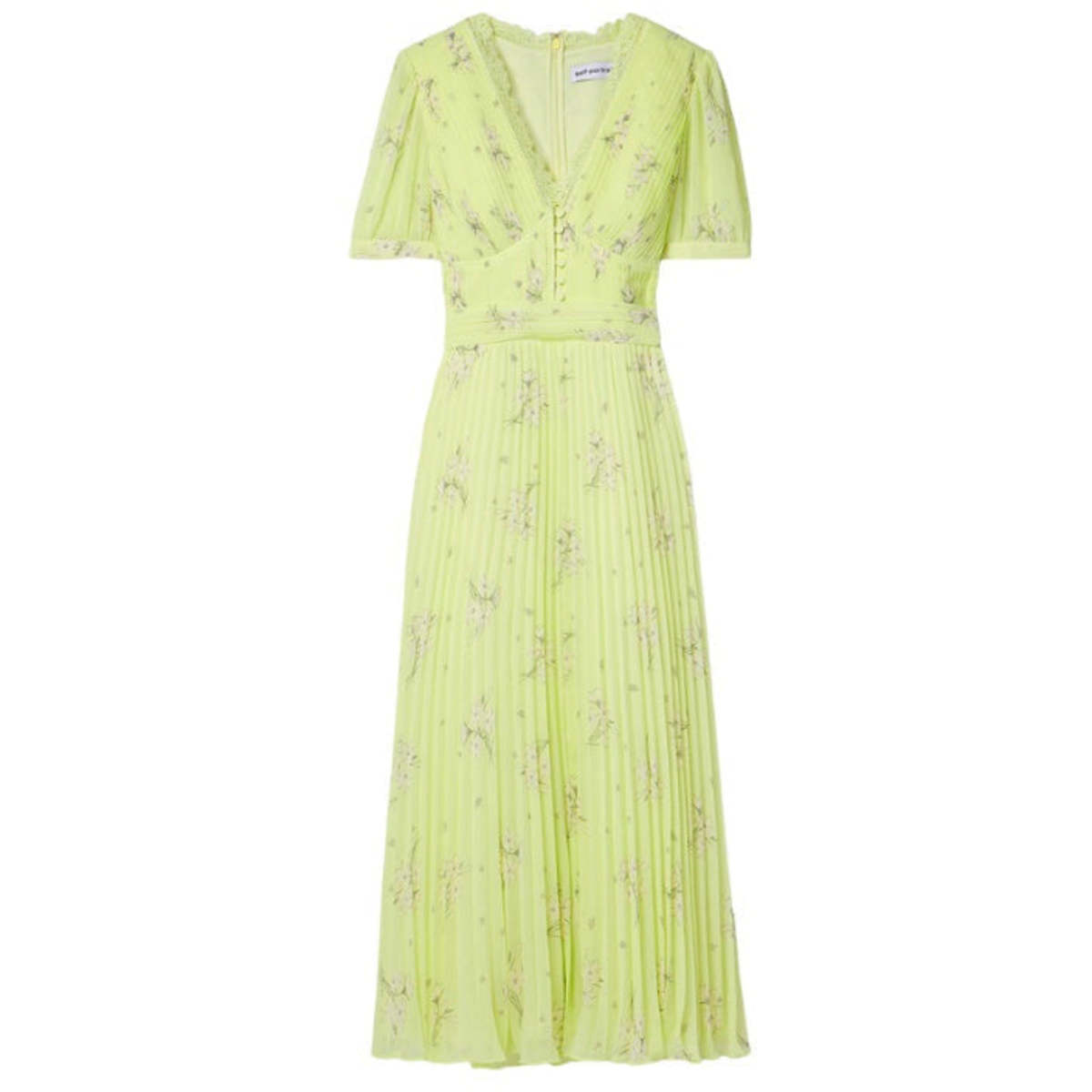 ワンピース Self-portrait Dark Green Floral Dress Self Portrait Floral Guipure Midi Dress Dark Green – voilà.id