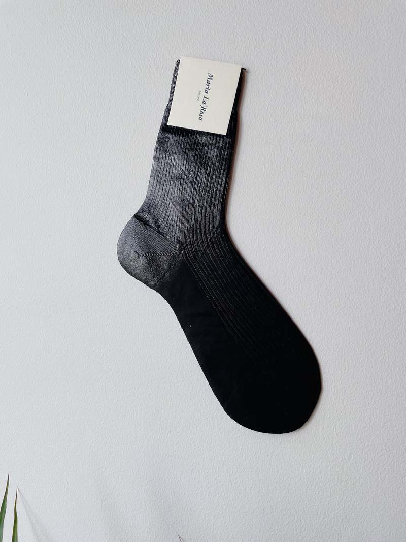ONE RIBBED LAMINATED SOCK