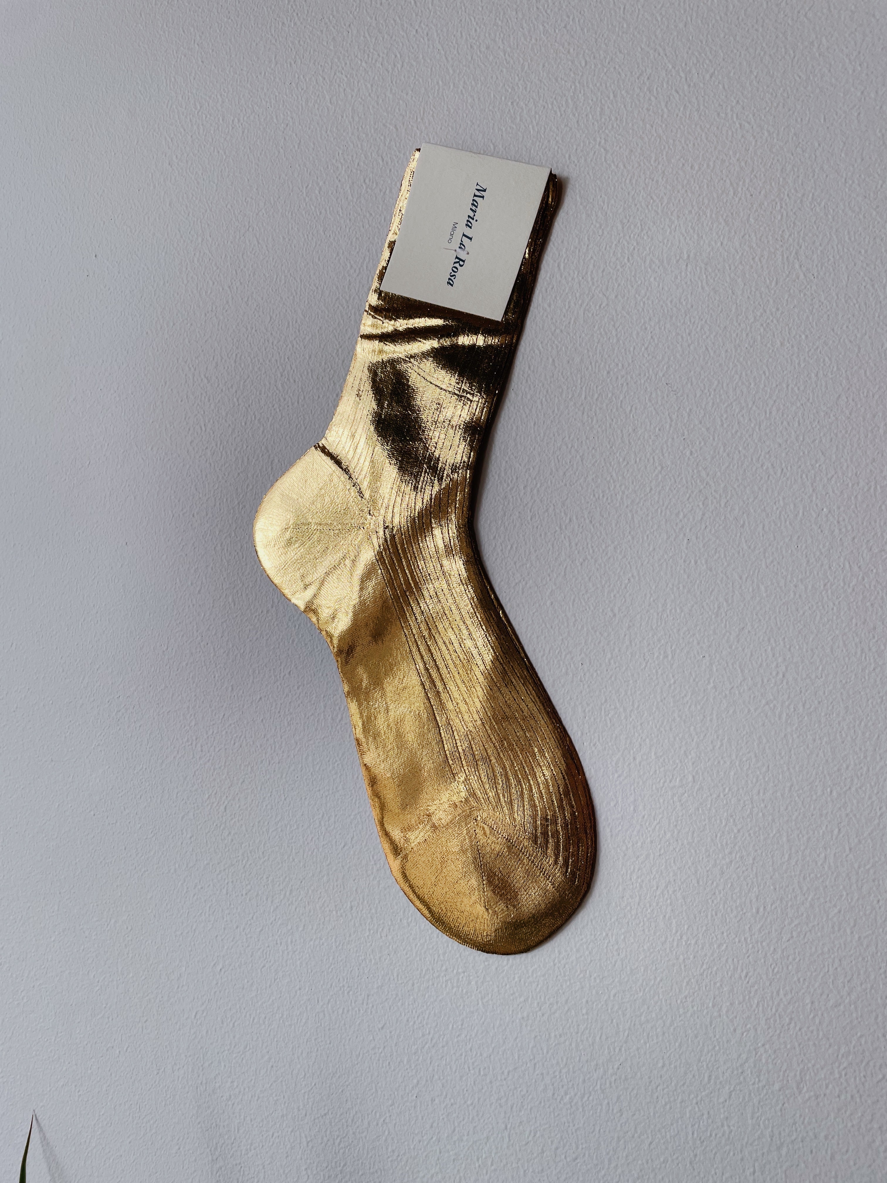 One Ribbed Laminated Socks in Red main image 0