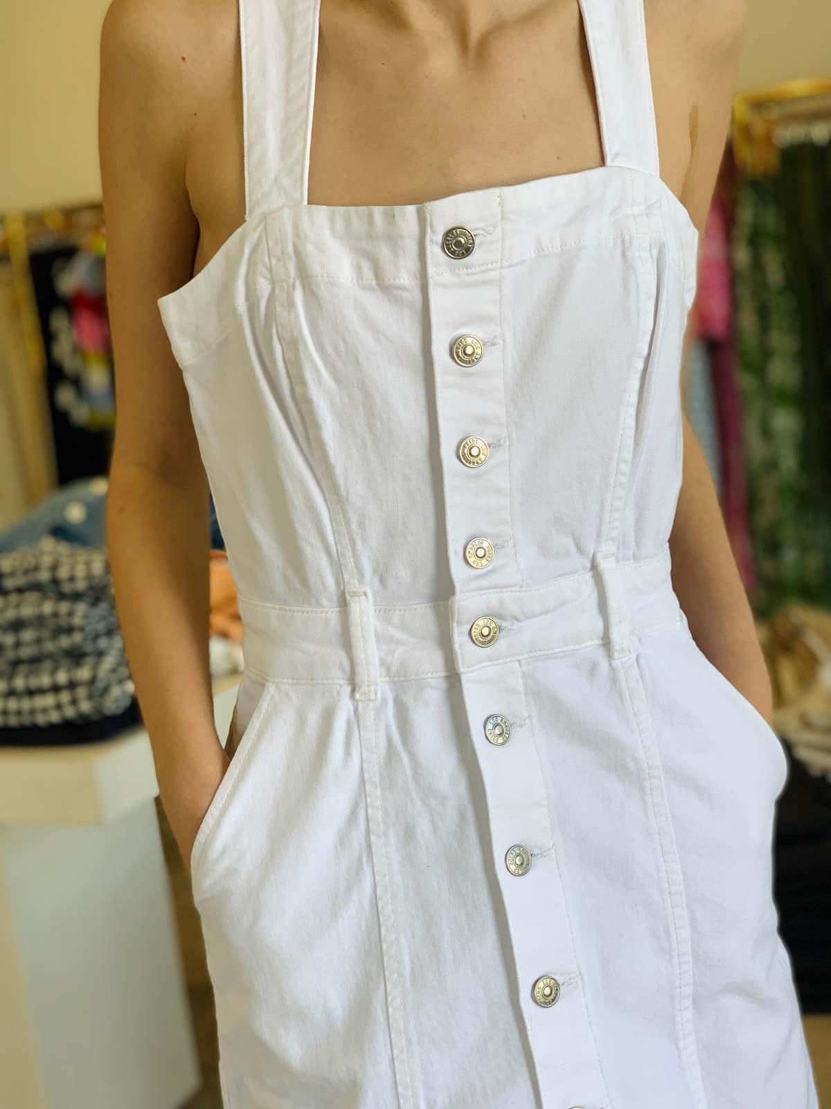 paige white denim dress Jaxsyn Denim Dress