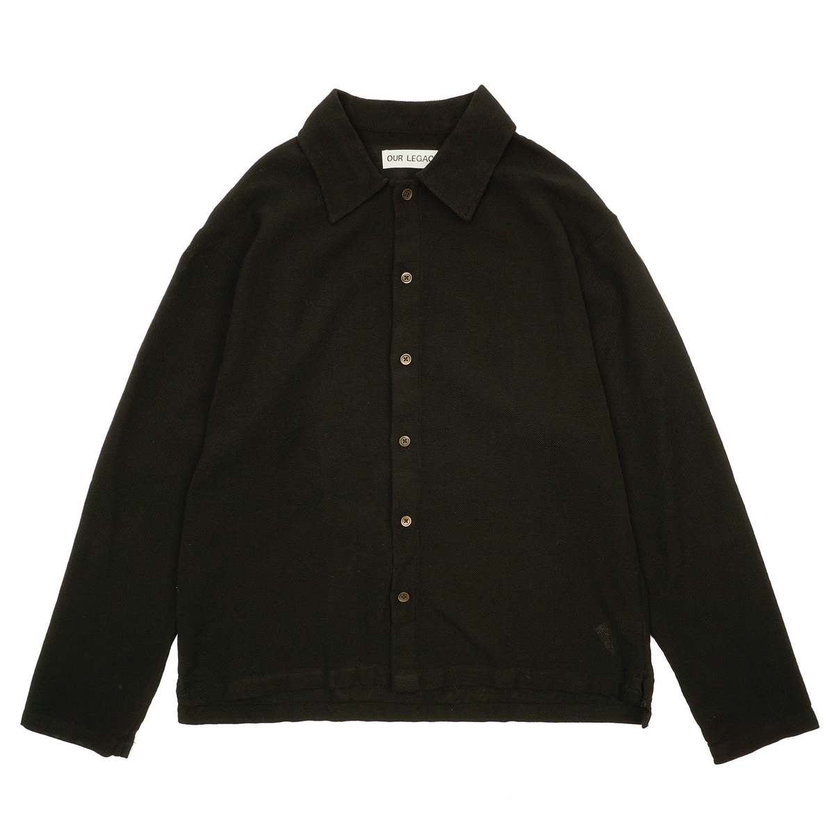 Our Legacy Isola Sparse Panama Cotton Shirt - Black | Garmentory