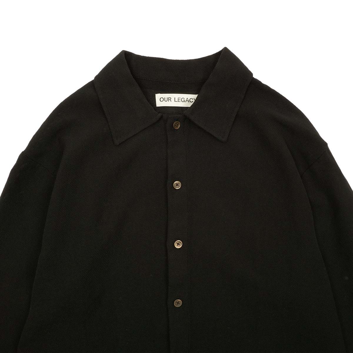 Our Legacy Isola Sparse Panama Cotton Shirt - Black | Garmentory