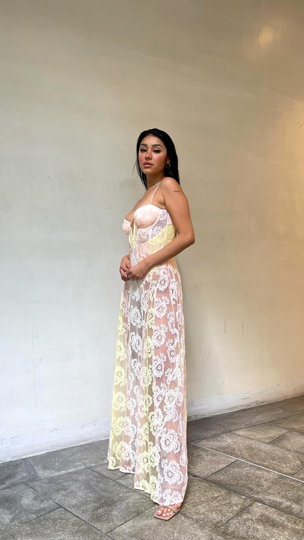 for love and lemons maxi dress FOR LOVE & LEMONS Shirley Lace Maxi Dress In Red