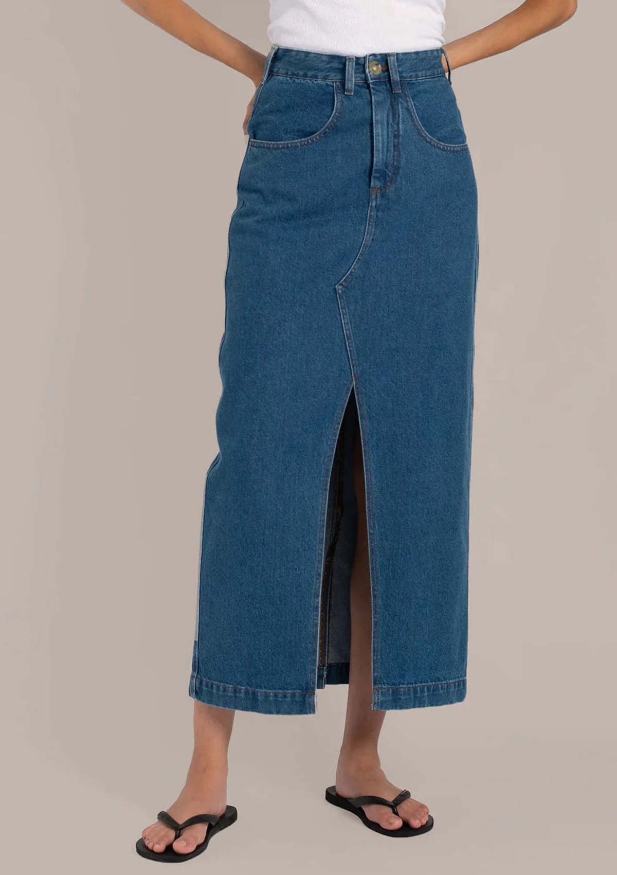 Mundaka Denim Long Skirt - Blue - Image 1 of 4