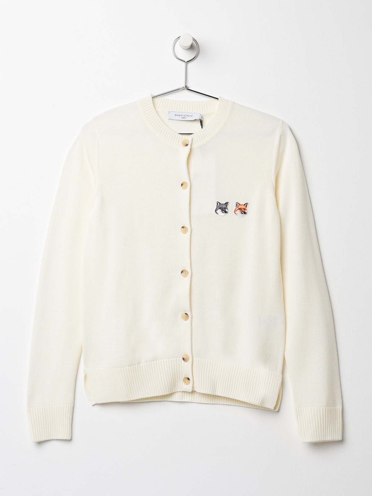 トップス Double Fox Head Patch R-Neck Cardigan Maison Kitsuné - Double Fox Head Patch R-Neck Cardigan | HBX