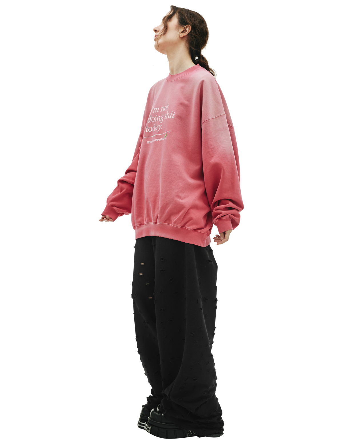 Vetements Not Doing Shit Today sweatshirt - Pink | Garmentory