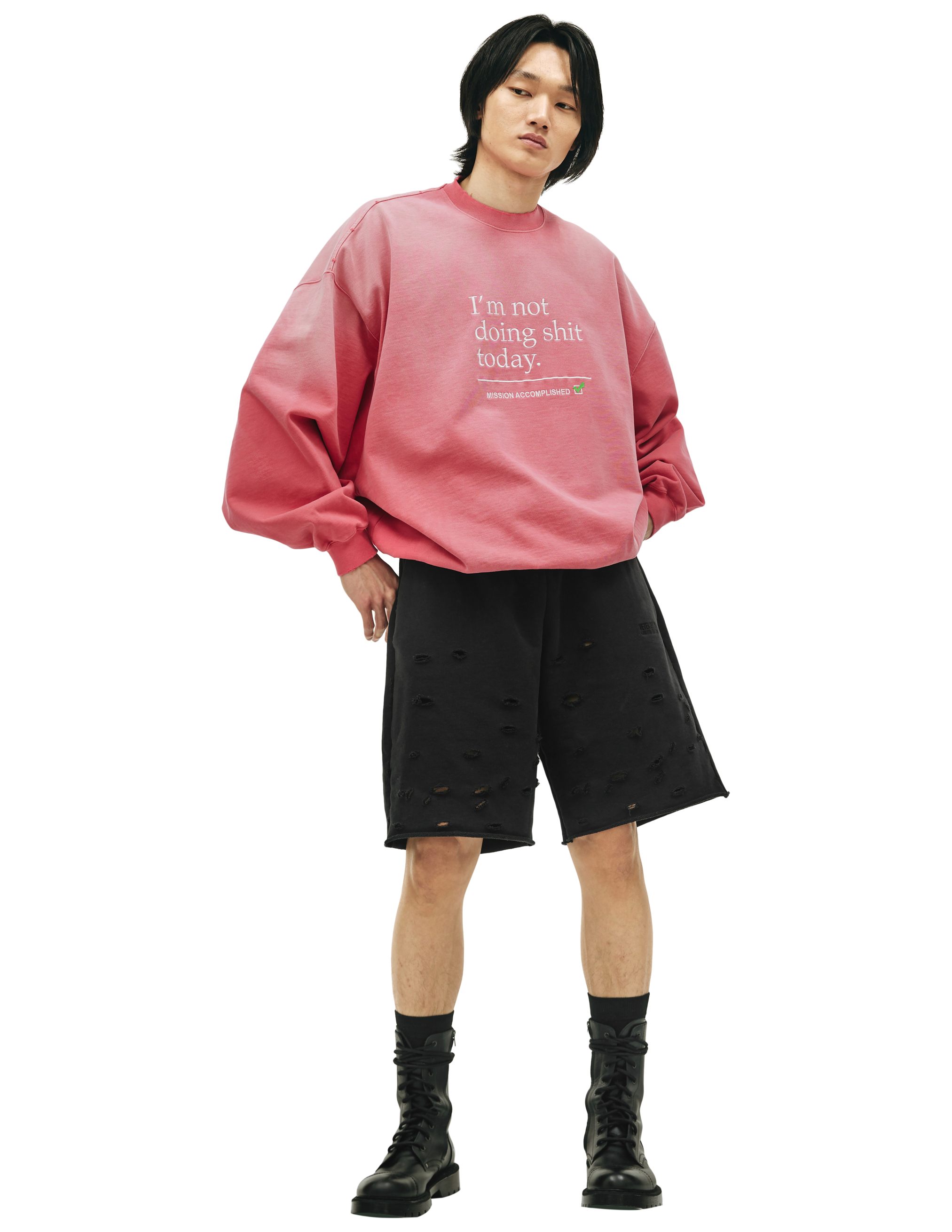 Vetements Not Doing Shit Today sweatshirt - Pink | Garmentory