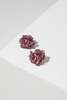 oscar de la renta  BEJEWELED FABRIC FLOWER EARRINGSINGS - Thumbnail 2