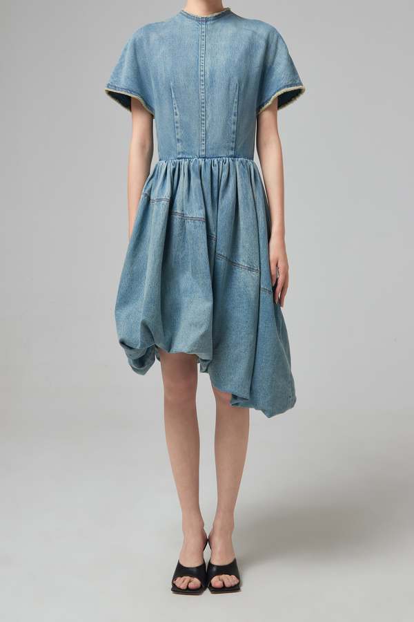 We11done Balloon Denim Dress - Blue | Garmentory