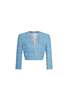ALESSANDRA RICH Checked Tweed Cropped Jacket - Light Blue - Thumbnail 5