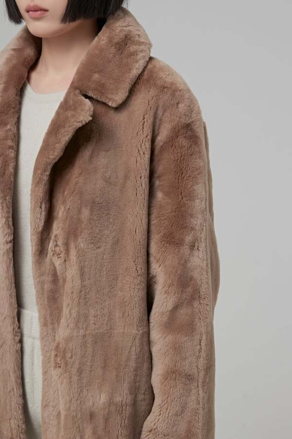 yves salomon  COAT IRONED MERINOS LAMB