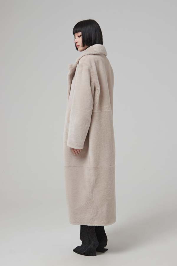 yves salomon  COAT IRONED MERINOS LAMB