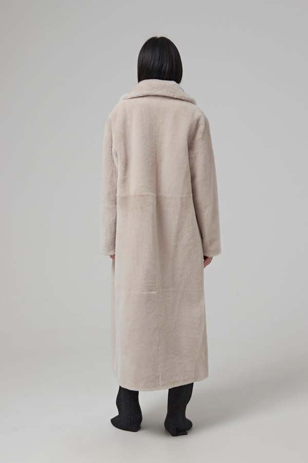 yves salomon  COAT IRONED MERINOS LAMB