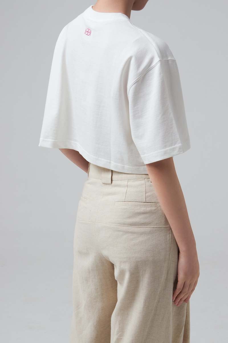 最旬トレンドパンツ COLLAGE KIJUN CROP Garmentory | white - SHIRT T ミュージシャン