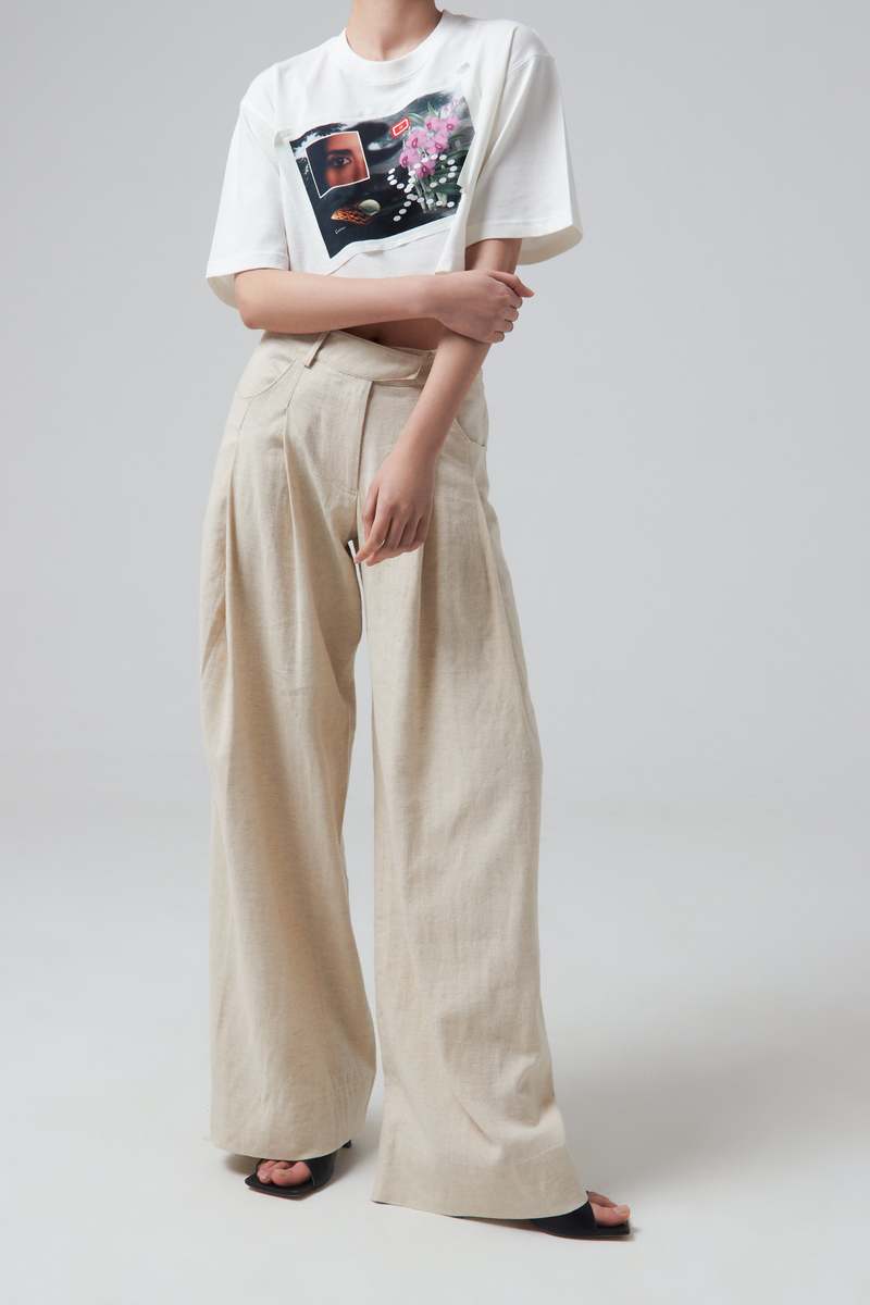 KIJUN COLLAGE CROP T SHIRT - white | Garmentory