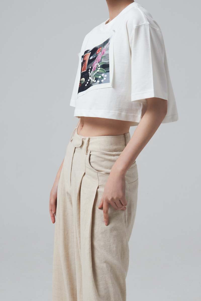 Luamoda Collage Tee サイズ2 白 ZETASTORE_23SN002WHT_022_1600x