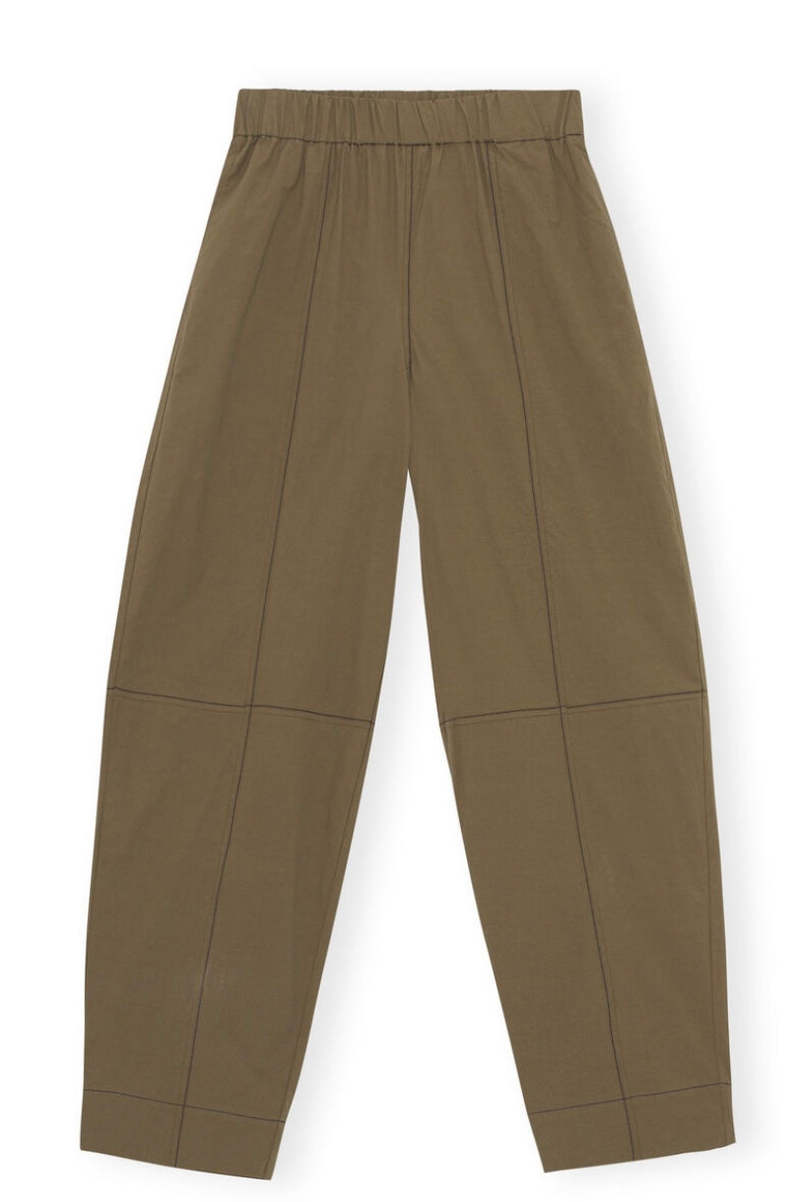 GANNI カーブパンツ Cotton Crepe Elasticated Curve Pants Black Black Elasticated Curve Pants | GANNI US