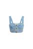 Alessandra Rich Denim Bralet With Crystal Embellishment - Light Blue - Thumbnail 4