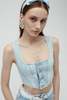 Alessandra Rich Denim Corset - Acid Blue - Thumbnail 1