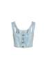 Alessandra Rich Denim Corset - Acid Blue - Thumbnail 5