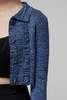 Christopher Esber Double Button Cropped Cardigan - Denim Marle - Thumbnail 6