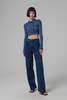 Christopher Esber Double Button Cropped Cardigan - Denim Marle - Thumbnail 7