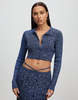 Christopher Esber Double Button Cropped Cardigan - Denim Marle - Thumbnail 11