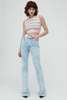 ALESSANDRA RICH Flared Denim Jeans - Acid Blue - Thumbnail 4