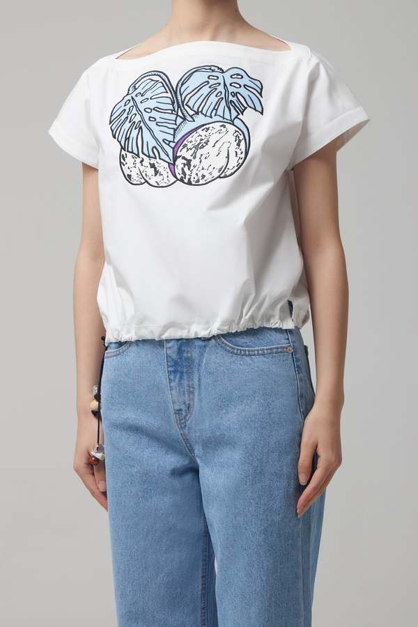 Kijun Fruit Boat Neck Top