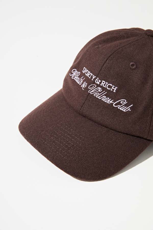 Sporty & Rich H&W Club Wool Hat - Chocolate/White | Garmentory