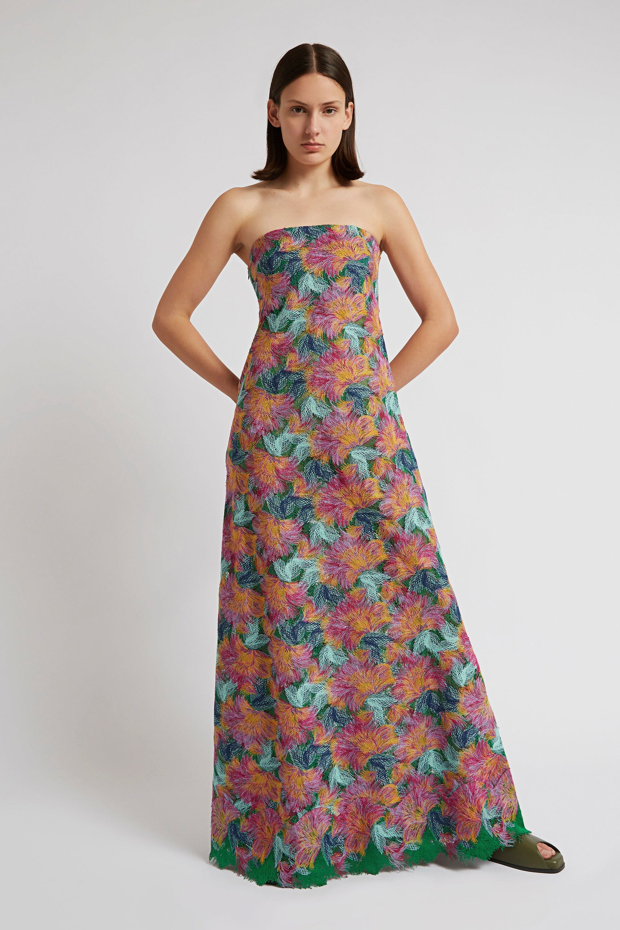 chinese dress ladies Christopher Esber Textured Silk Salacia Strapless Gown in Size 12