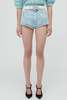 ALESSANDRA RICH High Waisted Denim Shorts - Acid Blue - Thumbnail 4