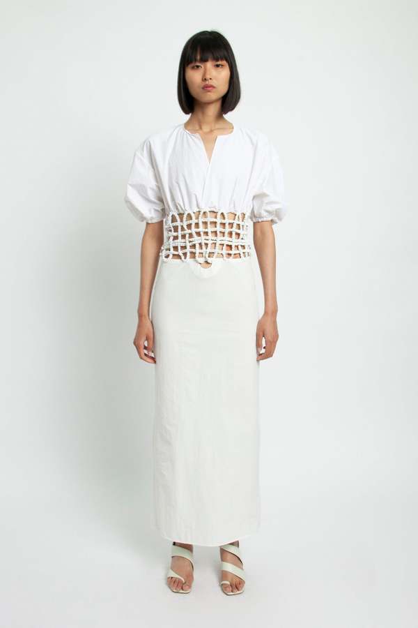 Christopher Esber Lattice Waist Shirt Dress